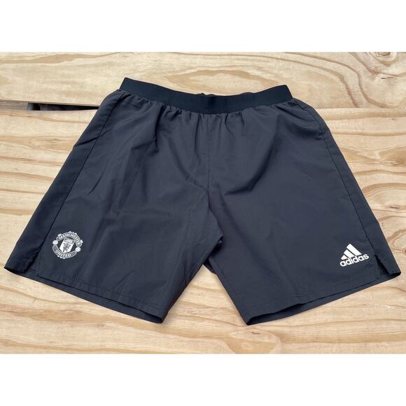 MANCHESTER United Adidas Shorts Athletic Men's MLS Soccer Black‎ SIZE XL - Picture 1 of 5